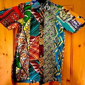 Assasane Togo cotton shirt made from a variety of Togolese fabrics.